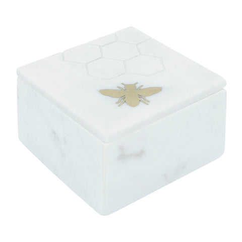 CAJA MARMOL BLANCO C/ABEJA